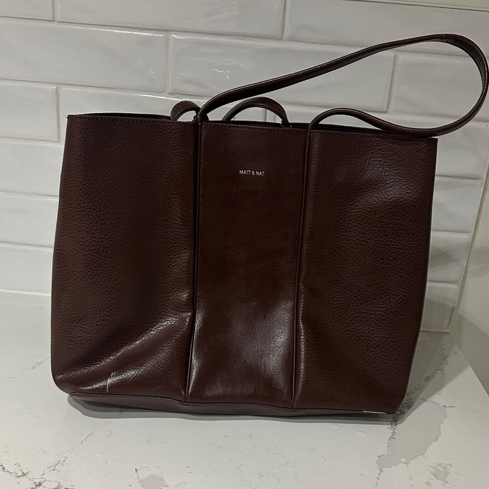 Matt & Nat Dark Brown Vegan Leather Tote